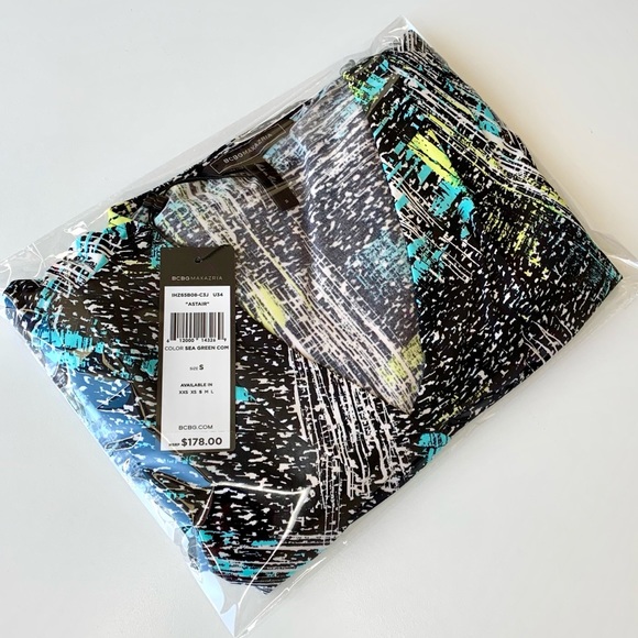 NWT BCBG Abstract Faux-Wrap Dress - Picture 11 of 12